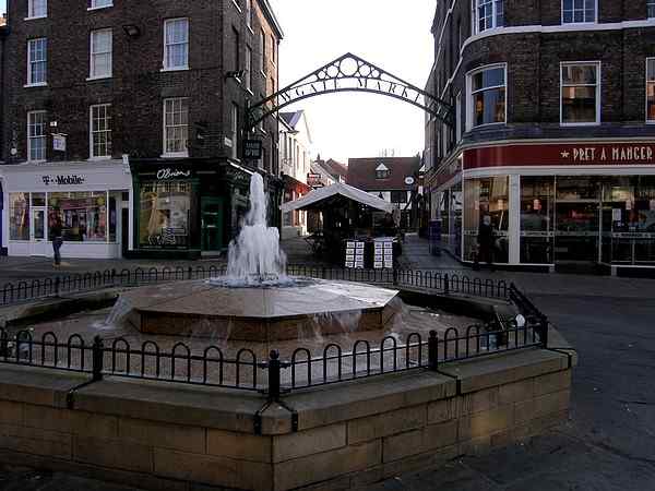 Looking north east towards Newgate Market and the Shambles.