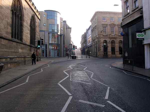 Looking north east towards High Ousegate and Pavement.