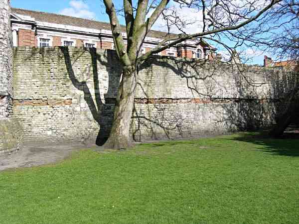 Looking at the outside of the Roman/Medieval City Wall