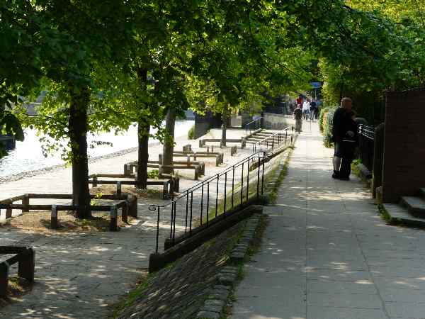 Looking north west (upstream) along the north bank of the River Ouse.
