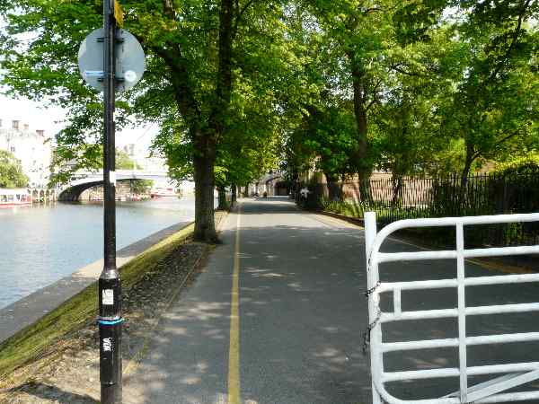 Looking south east along the south bank of the River Ouse.