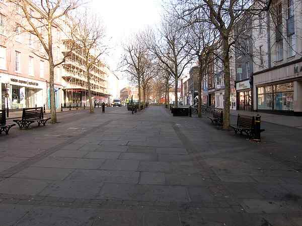 Looking north west towards St Sampson's Square.