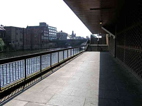 On the south bank of the river looking towards Ouse Bridge.