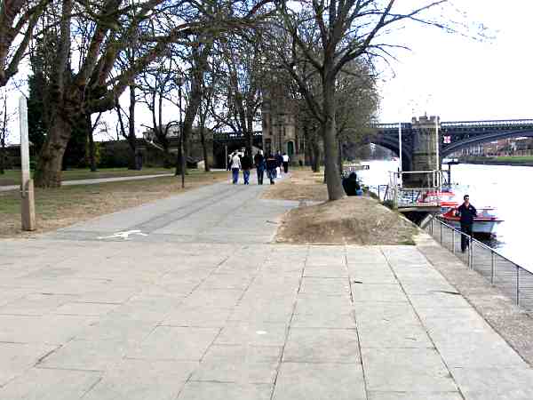 Looking downstream along New Walk towards Skeldergate Bridge..