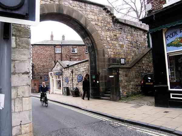 Looking at the entrance to the Bar Walls heading clockwise towards Layerthorpe Postern.